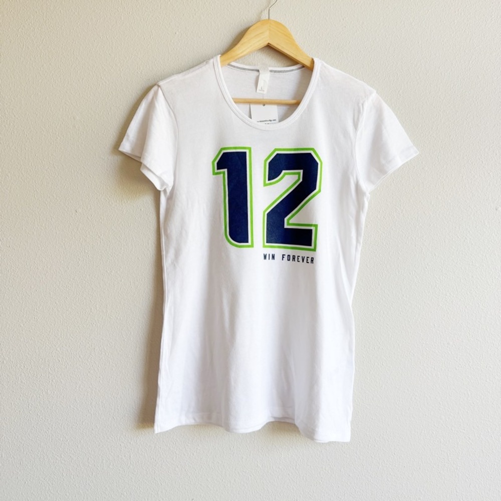 New! Seattle Seahawks 12 Win Forever Short Sleeve Tee